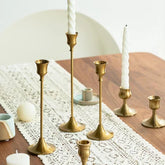 Gold Brass Candlestick Holder Set
